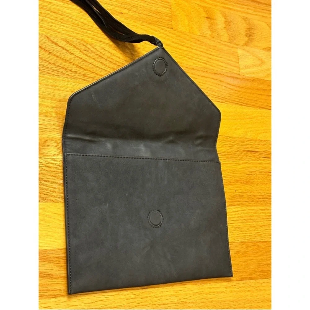 Anthropologie Leather Envelope Tassel Clutch